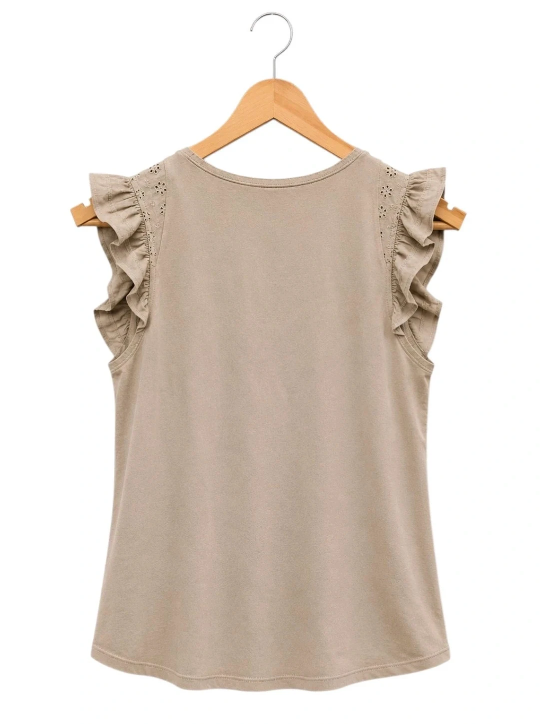 Kaki top met Engelse borduursel – Kiabi – photo 2